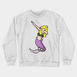 blonde dabbing mermaid Crewneck Sweatshirt